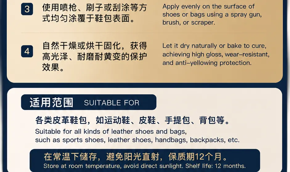 耐磨耐黄变鞋包树脂产品详情图3